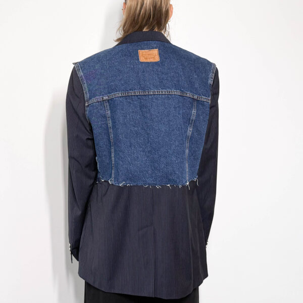Striped blazer denim back Striped blazer denim back