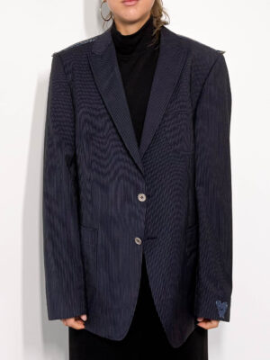 Striped blazer denim back