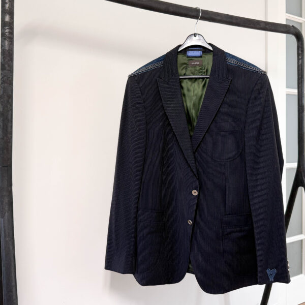 Striped blazer denim back Striped blazer denim back