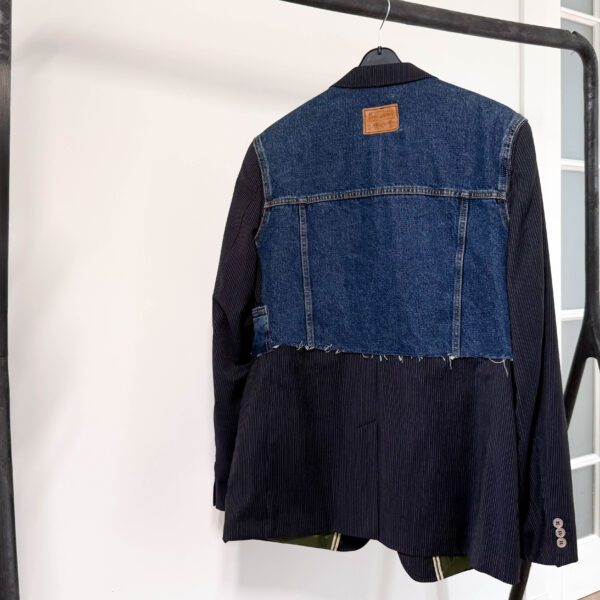 Striped blazer denim back Striped blazer denim back